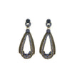 Retro Diamond Irregular Drop Silver Stud Earrings