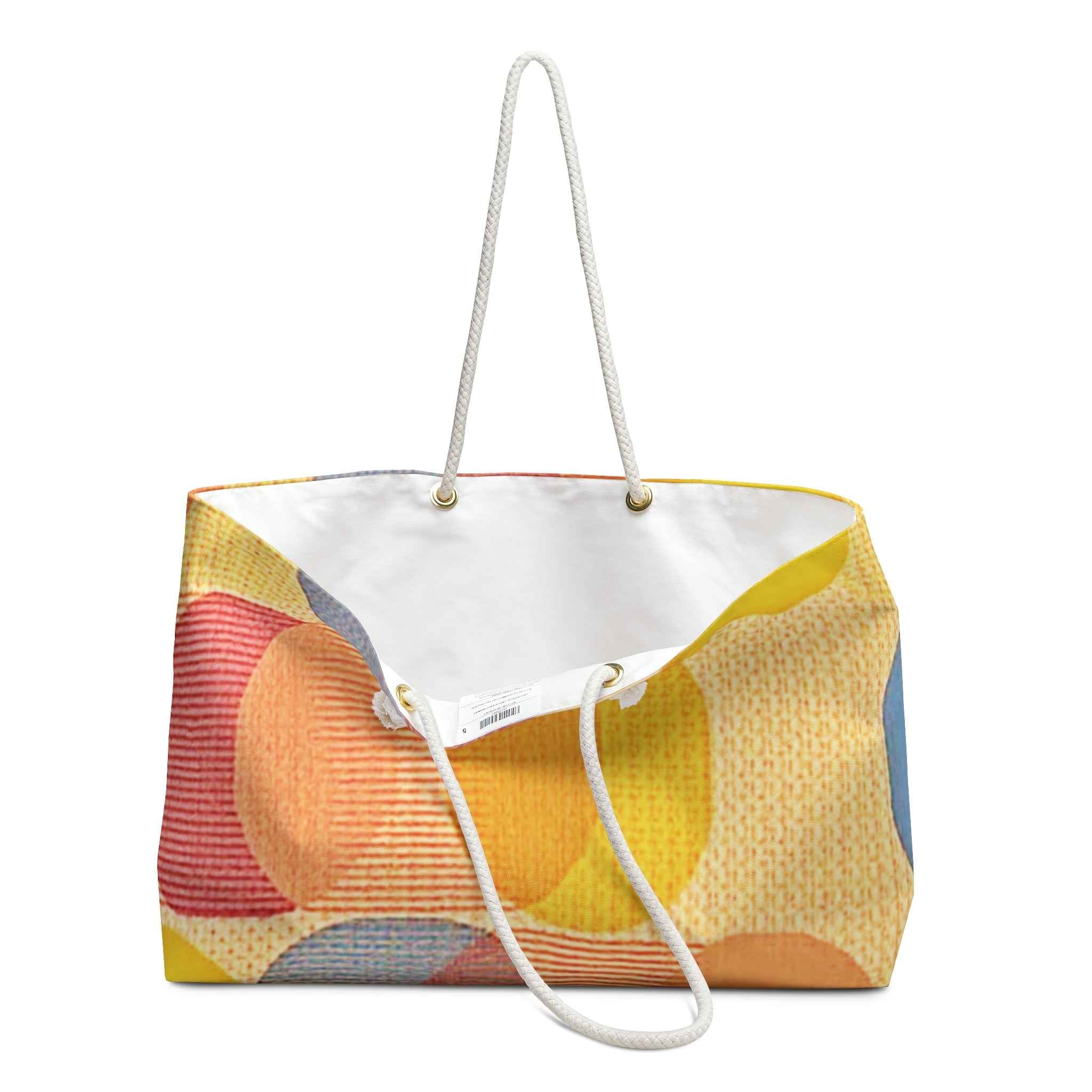 Retro Colorful Circles Weekender Bag| Abstract Geometric Tote| Beach Tote| Large Tote Bag| Busy mom bag | Working mom bag