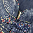 Elegant Classy Long Sleeve Denim dress with belt Flared Embroidered Jeans Dress