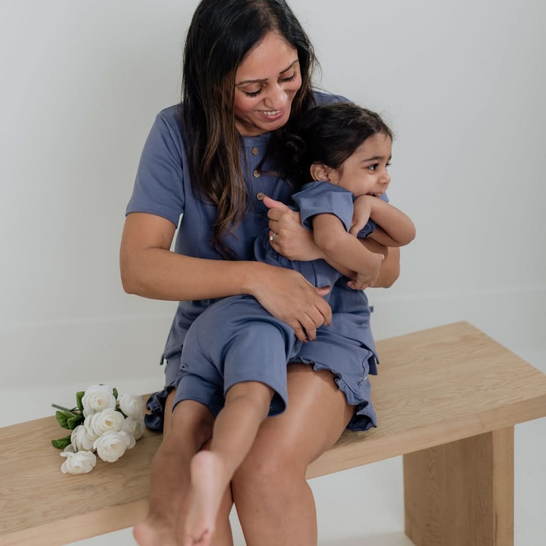Baby 2-Piece Bamboo Short Sleeve Henley Snug-Fit Lounge Set | Dusty Lilac