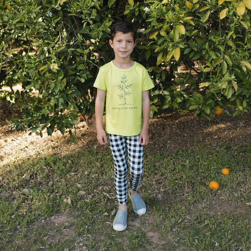 Baby/Kids Graphic Bamboo T-Shirt | Chocolate Donut On Leaf Green