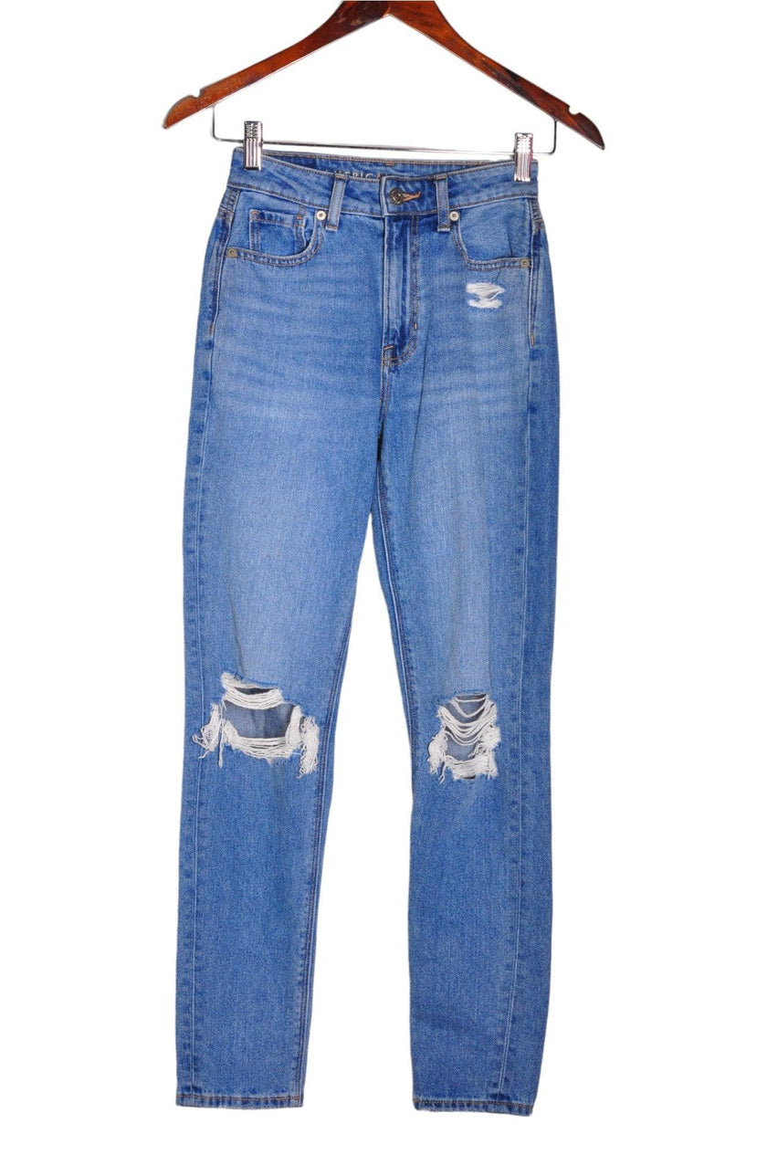 AMERICAN EAGLE Women Straight-Legged Jeans Regular fit in Blue - 0