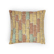 Pastel Brick Pattern Woven Pillow | Rustic Geometric Throw Pillow