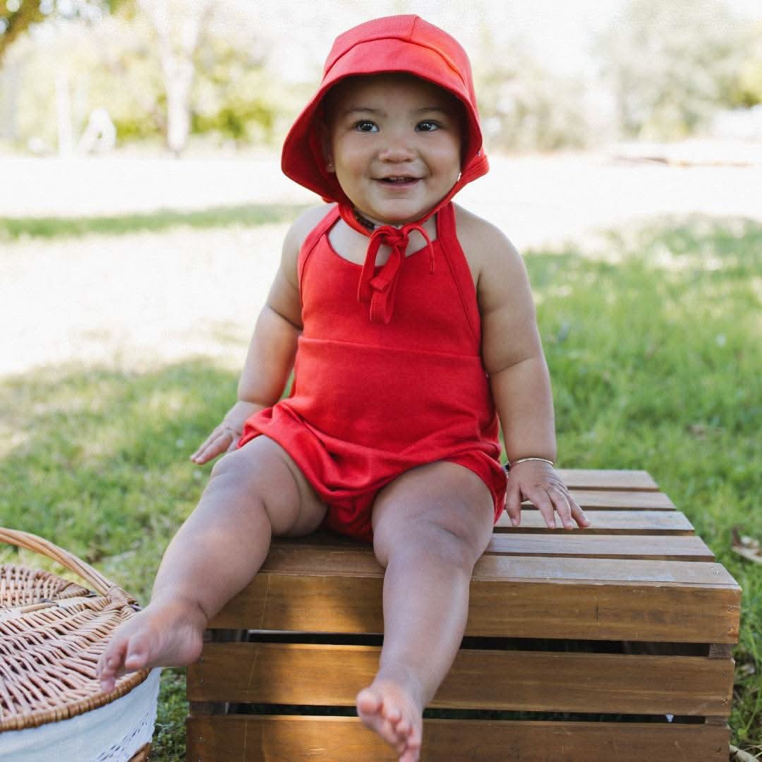 Baby/Kids' Bamboo Halter Romper | Berry
