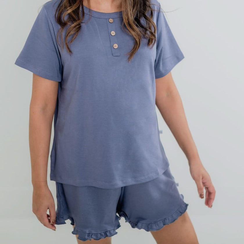 Ladies' Bamboo 2-Piece Short Sleeve Lounge Set | Dusty Lilac
