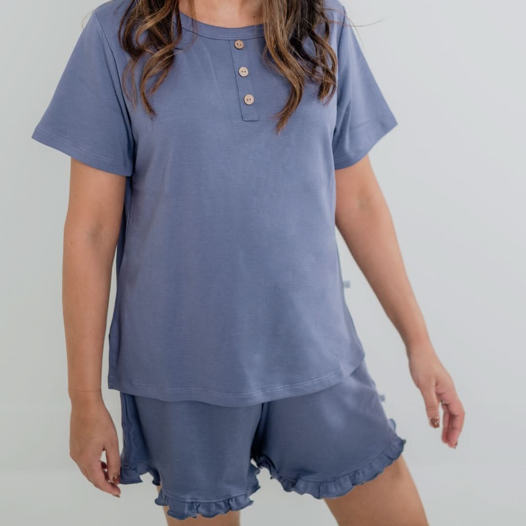 Ladies' Bamboo 2-Piece Short Sleeve Lounge Set | Berry