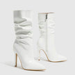 Patent Leather High Heel Pointed Stiletto Heel Pile Style Boots