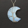 Natural Crystal Moon Pendant for Men and Women