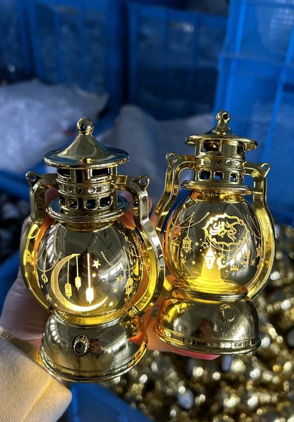 Ramadan Eid Mubarak Lantern Led Lights Party Decor Kids Gifts Middle East laser carved lantern