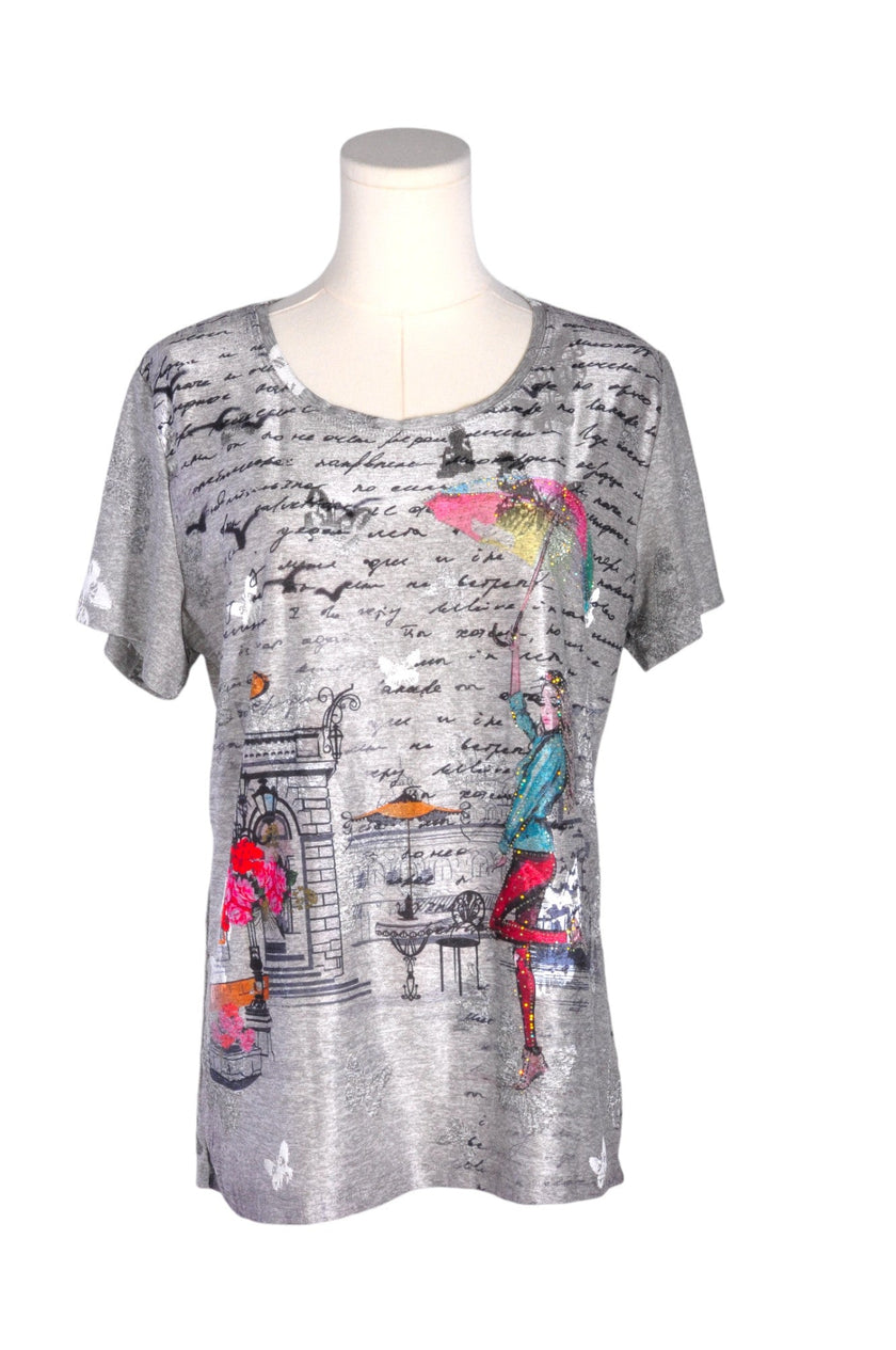UNBRANDED Women T-Shirts Regular fit in Gray - L