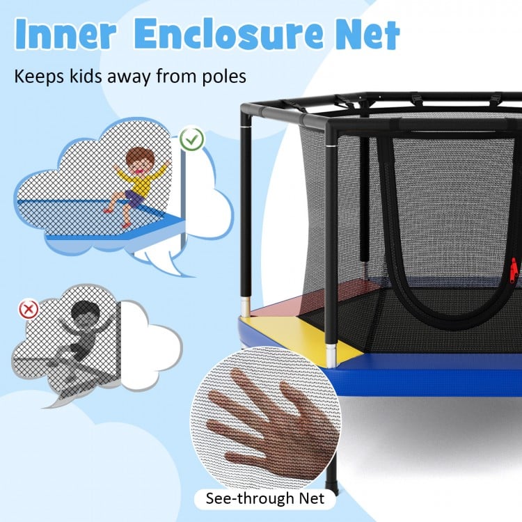 4 FT Small Toddler Recreational Trampoline with Safety Enclosure Net