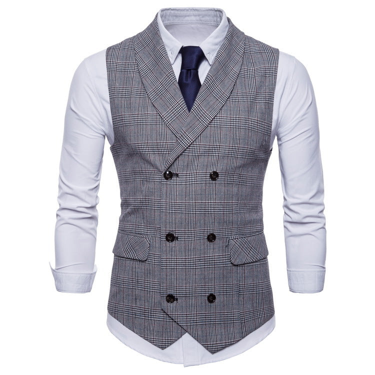 Men's Slim Fit Business Waistcoat – Double Breasted Suit Vest