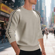 Mens Crew Neck Sweater – Striped Loose Pullover for Casual Wear