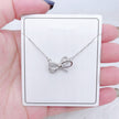 Women's Bow Tie Pendant Collarbone Necklace – Rose Gold & White Gold
