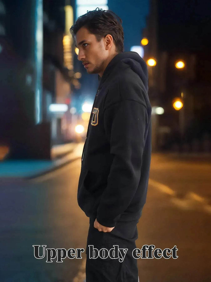 Fashionable Solid Color Long Sleeved Printed Unisex Hoodie