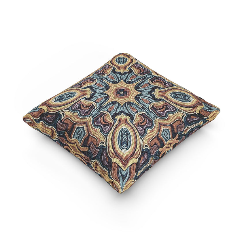 Bohemian Woven Pillow – Mosaic Medallion Decorative Throw Pillow