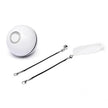 USB Rechargeable LED Rolling Cat Ball Toy with Feather & Bell – Blue, White, Gray, Pink