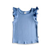 Kids' Bamboo Ruffle Shoulder Tank | Tidal Blue
