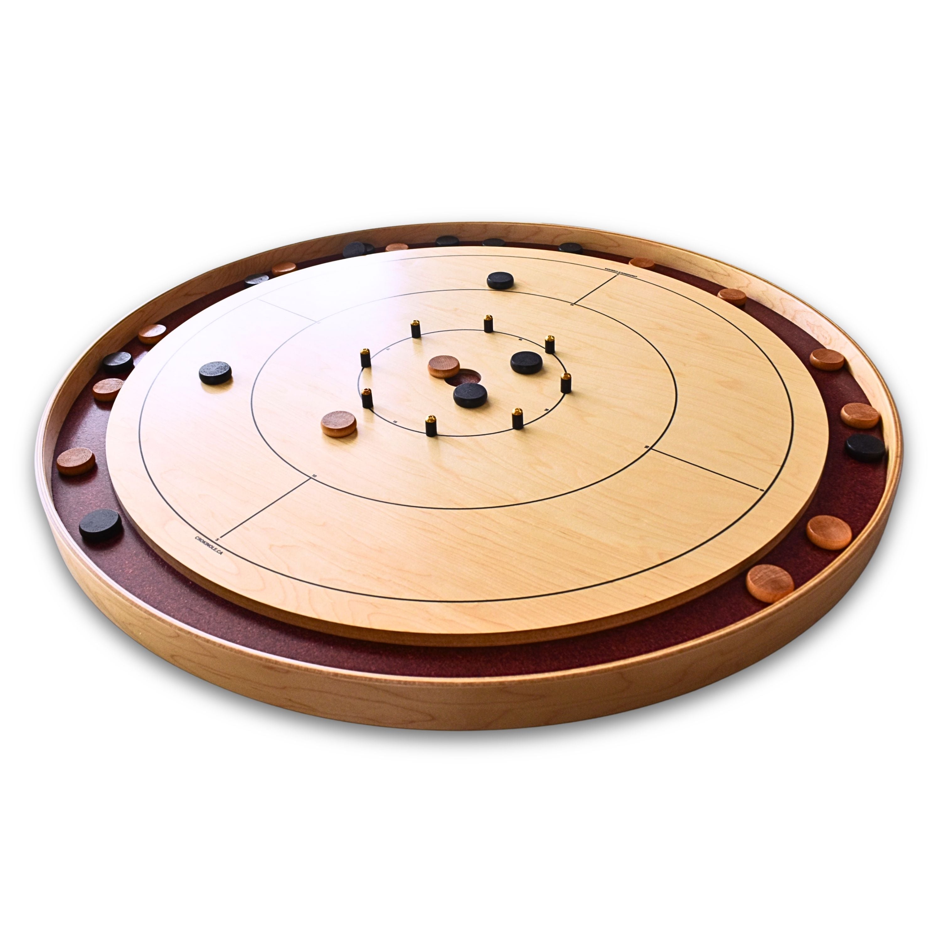 The Royal Red - Tournament Style Crokinole Board Game Set (Meets NCA Standards)