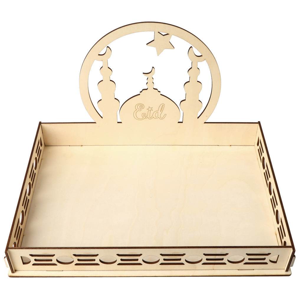 Wooden Ornament Eid Al Fitr Table Decoration coffee Tray
