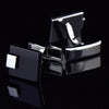 Men's Black Agate Cufflinks – 18mm Square Business French Cufflinks | Canada & USA