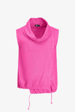 Women's Knit Woven Combo Sleeveless Top