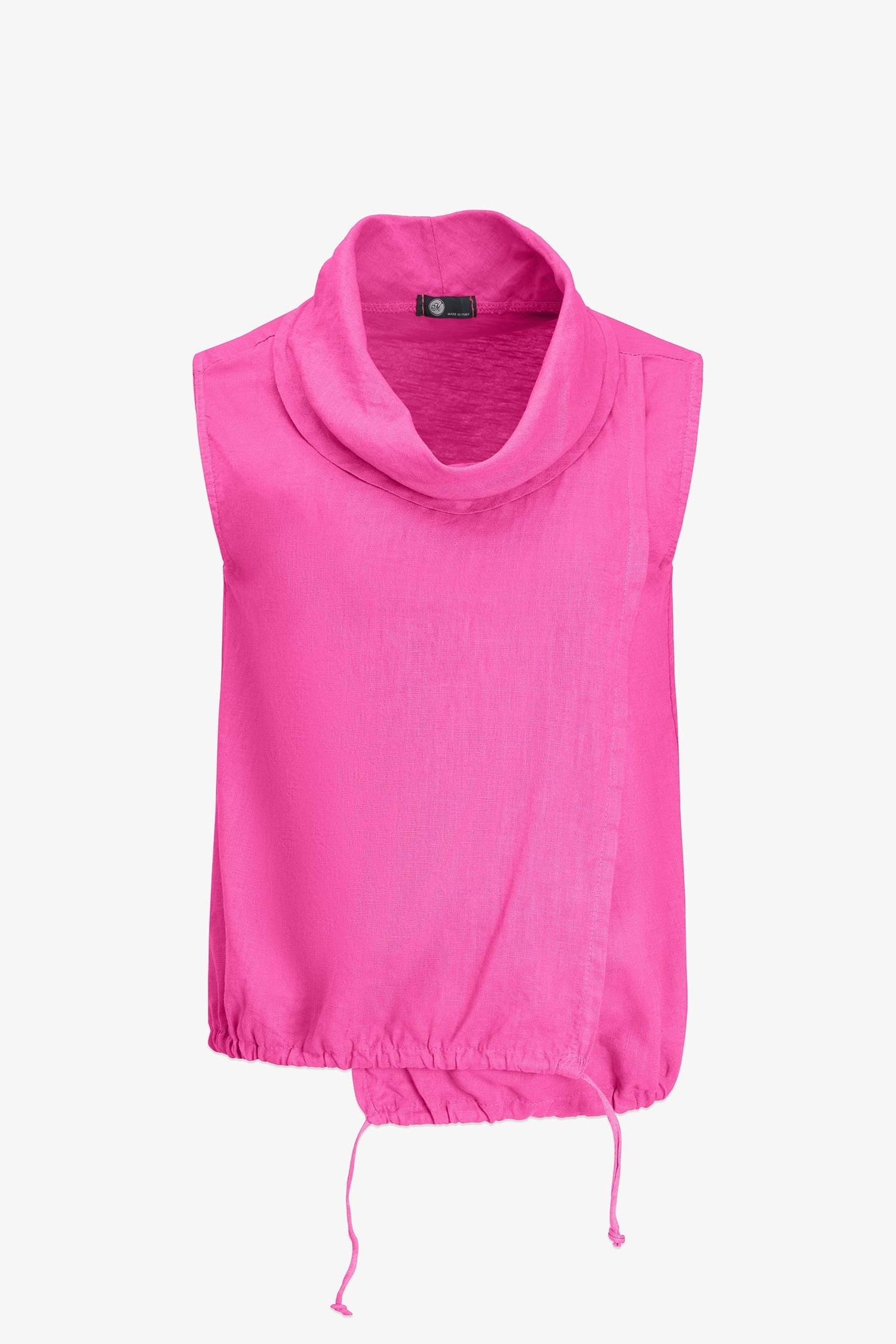 Women's Knit Woven Combo Sleeveless Top