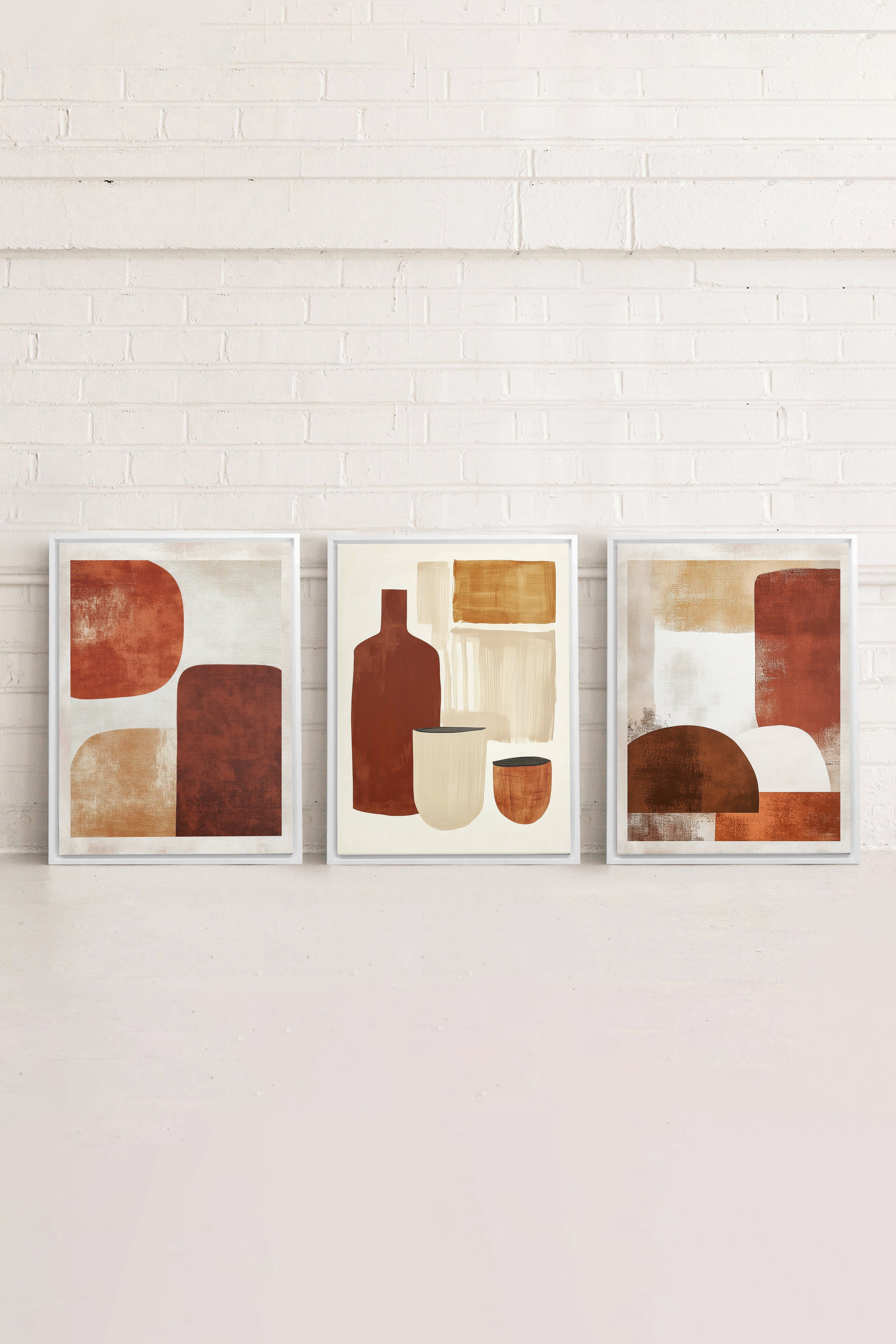 EARTHLY CRAFT TRIO (3 Oeuvres sur toile étirée)