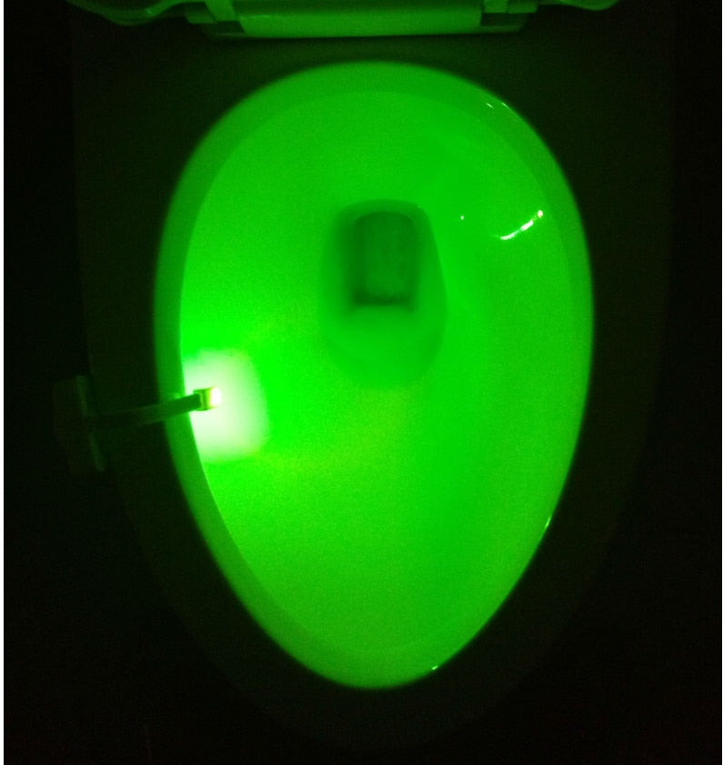 Motion-Sensor Toilet Night Light – 8 & 16 Colour LED, Battery Powered