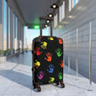 Colorful Handprint Carry-On Suitcase — Kids Travel Luggage with Rainbow Handprints