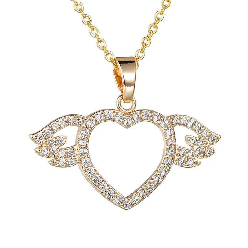Women Fashion Angel love pendant Necklace Gold Silver