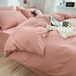 Solid Color Four-piece Set Simple Washed Sanding Duvet Cover