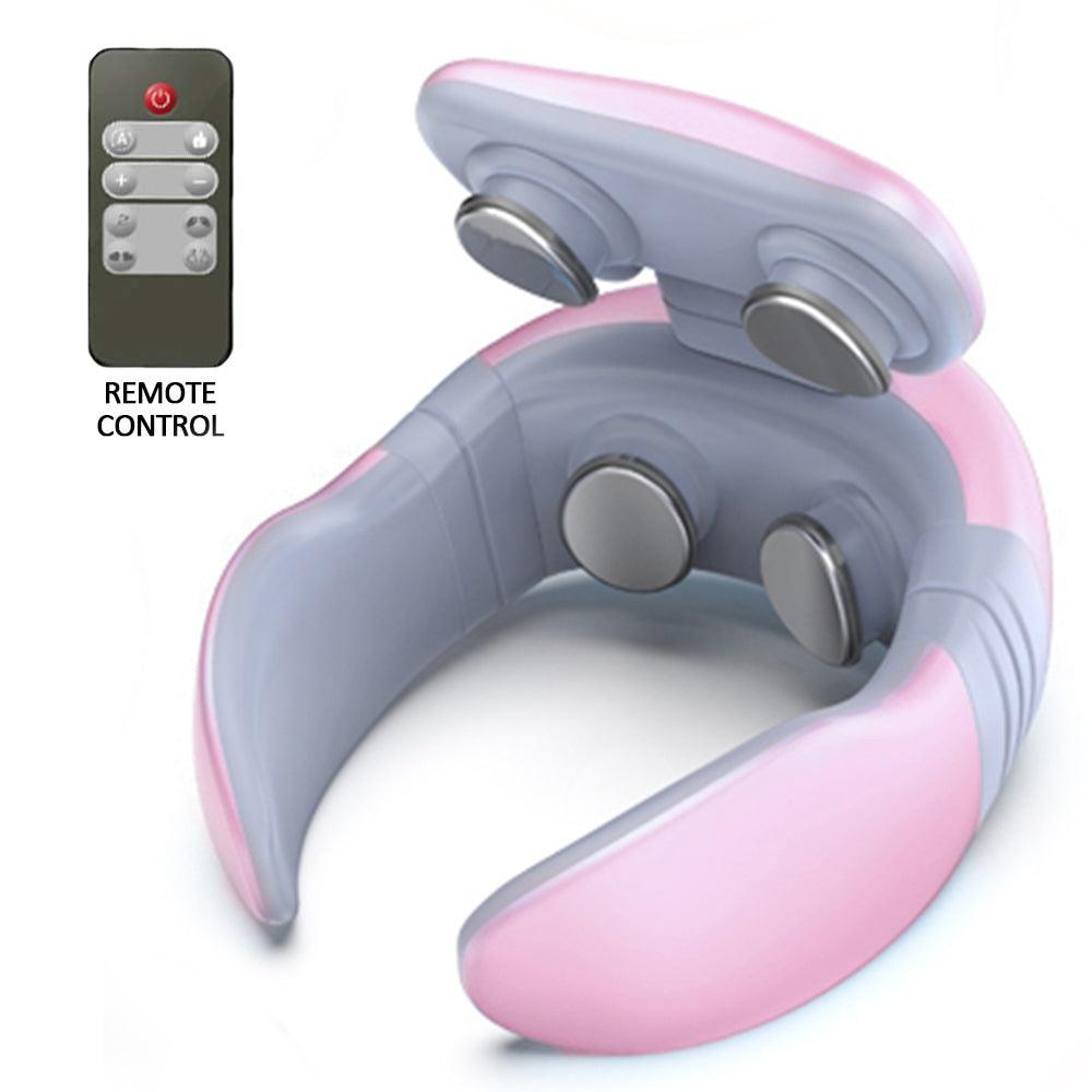 Smart Electric Pulse Neck & Back Massager – 4-Head Pain Relief Device with Heat