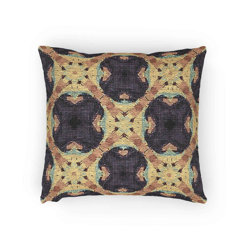 Geometric Mosaic Pattern Woven Pillow | Boho Tile Throw Cushion