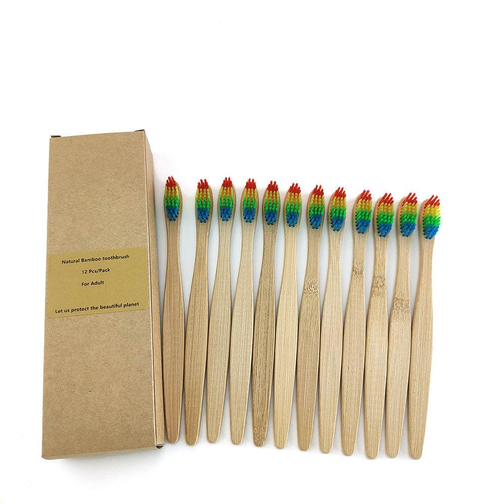 Eco friendly 12 Bamboo toothbrushes