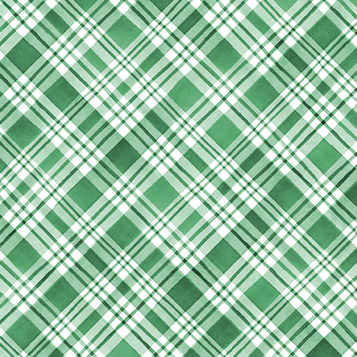 Snowflake Wishes - Nicole DeCamp - Plaid Wishes Green - 15194-44