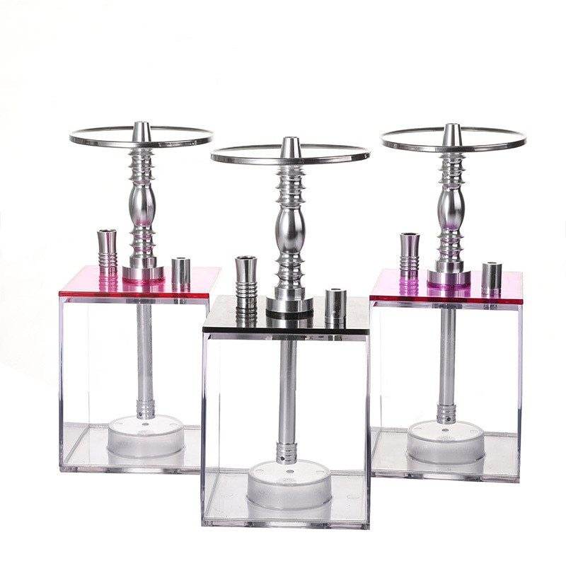 Arabic hookah with light full set of acrylic LED square pot
