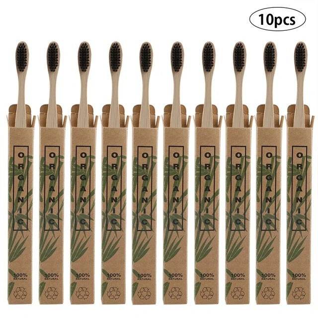 10pcs  Bamboo toothbrushes