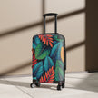 Tropical Leaf Carry-On Suitcase – Colorful Palm Print Travel Luggage