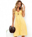 Women Summer cocktail dresses Spaghetti strap Midi Vacation Resort Sundress