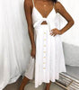 Women Summer cocktail dresses Spaghetti strap Midi Vacation Resort Sundress