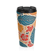 Tropical Floral Leaves Travel Mug | Colorful Hibiscus Stainless Steel