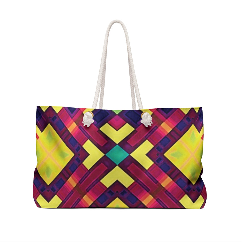 Vibrant Geo Kaleidoscope Weekender Bag
