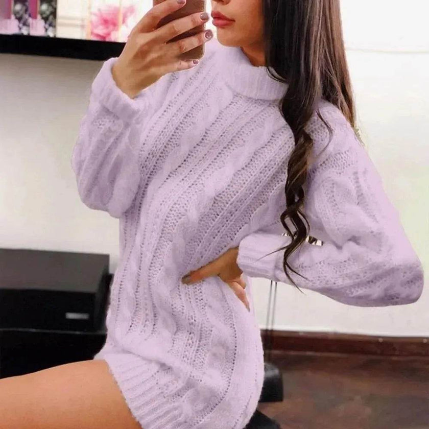 Ladies Casual Autumn Winter Oversized Mini sweater dress