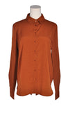 SUZY SHIER Women Button Down Tops Regular fit in Orange - M