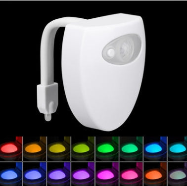 Motion-Sensor Toilet Night Light – 8 & 16 Colour LED, Battery Powered
