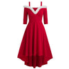 Women's Deep V Strapless Swing Off shoulder Christmas Costume Dress