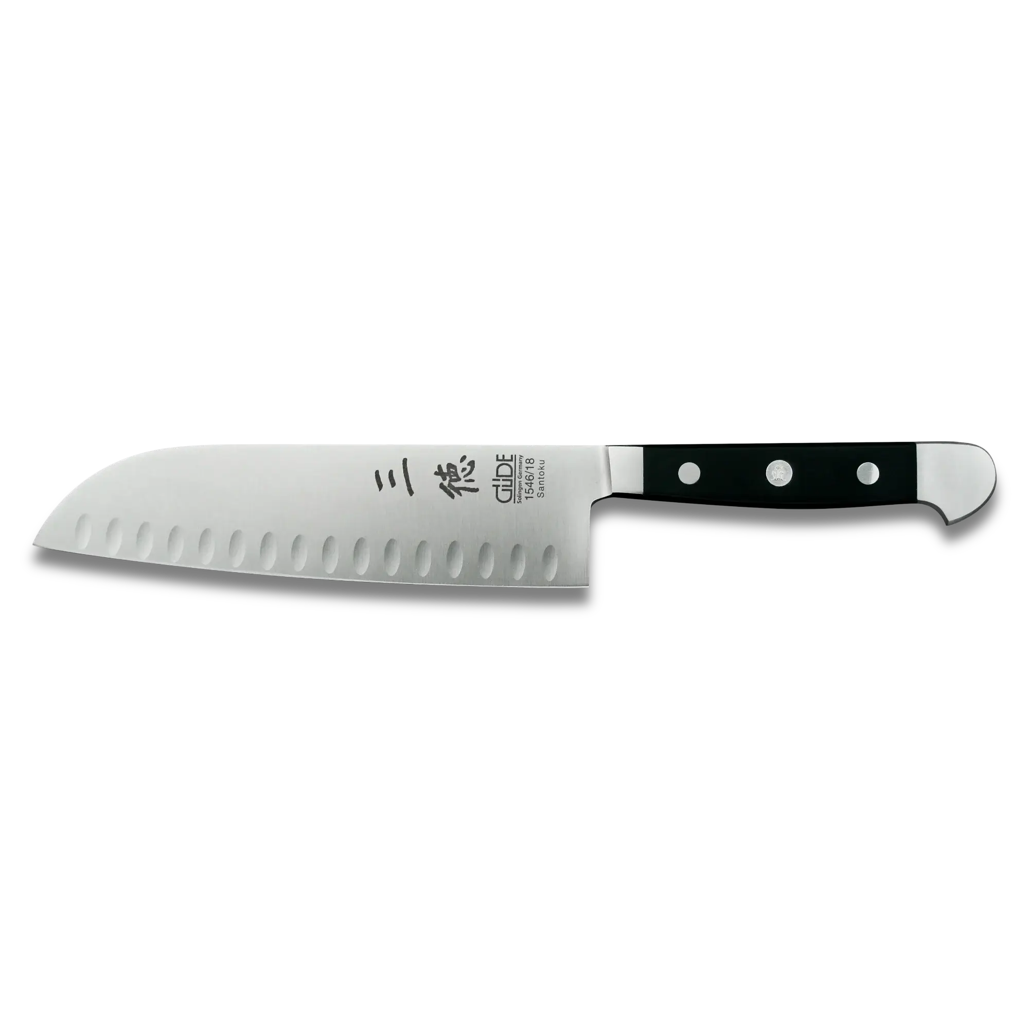 Couteau Santoku Alpha avec tranchant creux - 7 pouces