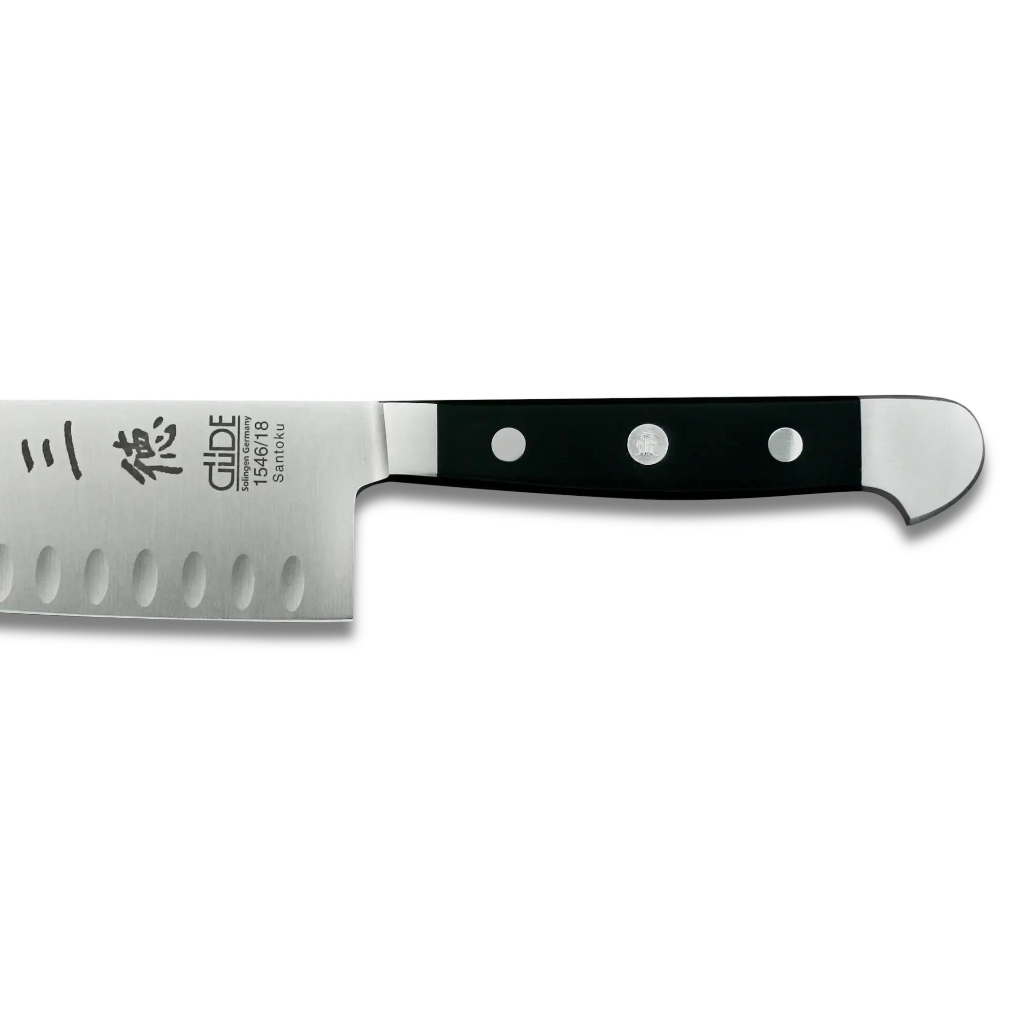 Couteau Santoku Alpha avec tranchant creux - 7 pouces