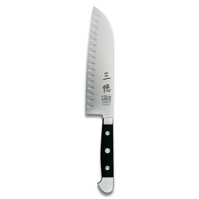 Couteau Santoku Alpha avec tranchant creux - 7 pouces